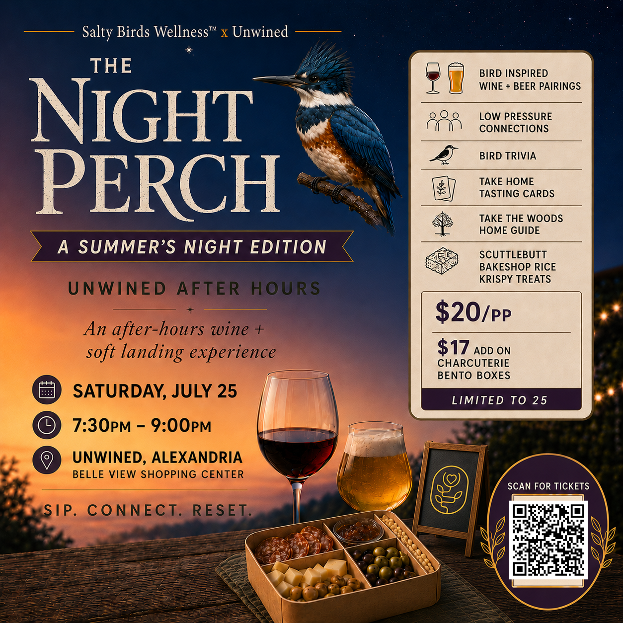 Unwined After Hours: The Night Perch | Sat. 7/25 7:30pm